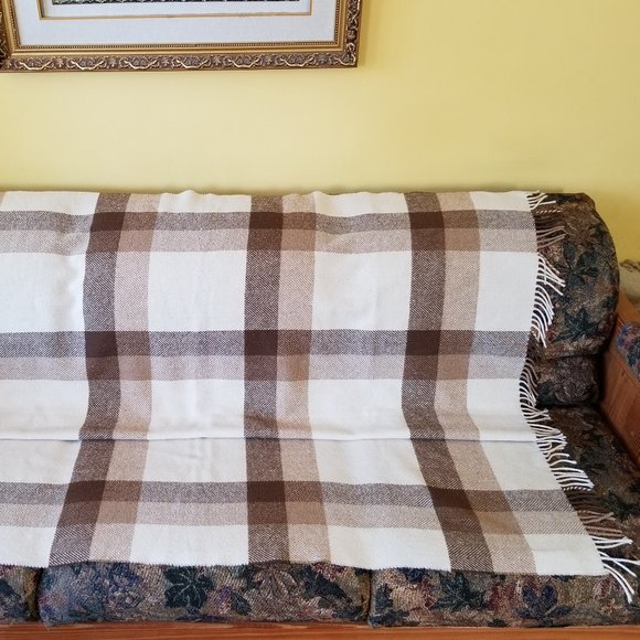 Vintage, traditional, woven wool blanket, fringe, picnic blanket +, Scotland - Picture 2 of 5